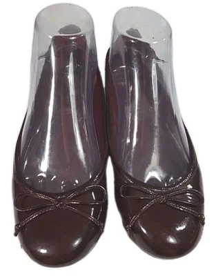 Y2K тренер «Леди» патент глубокий вишневый красный бант балетки круглый носок sz 7,5  - Изображение 1 из 4