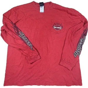 Camiseta Harley-Davidson Hombre XL Flame Manga Larga Roja Revolucionaria Williamsburg VA - Imagen 1 de 6