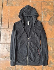 Sudadera con capucha vintage Y2K Miss Sixty cremallera para mujer pequeña cuello en V manga larga grunge - Imagen 1 de 5