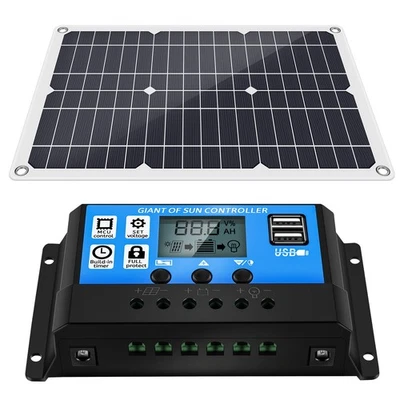 180W Solarpanel Set 12V Batterie mit 100A Regler für Caravan Boot Wohnmobil H8G9 - Bild 1 von 4