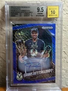 2024-25 Prizm Black FOTL Giannis Antetokounmpo Auto Blue Shimmer /25 BGS 9.5/10 - Picture 1 of 2