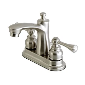 FB7628BL Vintage 4" Centerset Bathroom Faucet, 4" in Spout Reach, Brushed Nickel - Picture 1 of 4