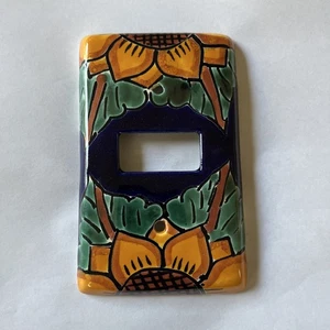 Talavera Tandem Modulare Outlet Plate Cover Dipinto a Mano Messico Spedizione Gratuita USA - Foto 1 di 3