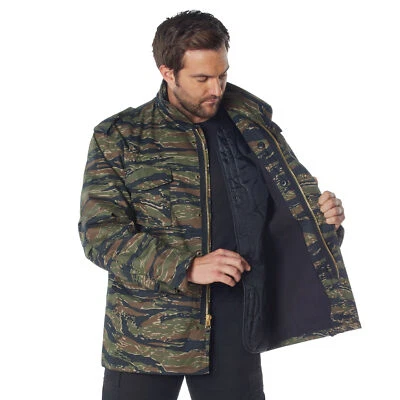 Chaqueta de campo Tiger Stripe camuflada para hombre M-65 con forro acolchado Foto 1 de 4