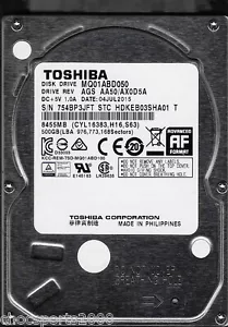Toshiba MQ01ABD050 500GB FESTPLATTENREV: AGS AA50/AX0D5A SATA 3,0 GB/S HDKEB03SHA01 T - Bild 1 von 1