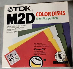 New, in wrapper TDK M2D Double Sided Double Density Floppy Disks 5 1/4" SEALED - Bild 1 von 3