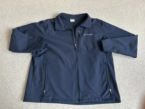 Columbia Jacket Men 2XL Ascender Full Zip Soft Shell Fleece Lined Coat Navy Blue - Picture 1 of 8
