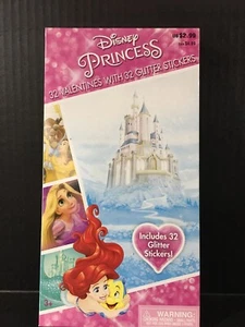 Disney Princess 32 Valentines with 32 Stickers New - Picture 1 of 2