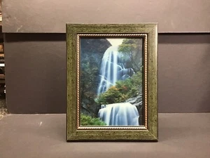 Vintage Lighted Motion Picture Waterfall Birds Sound 10x13 Framed Works - Picture 1 of 5