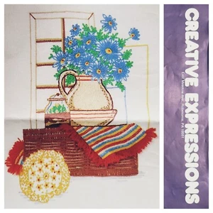 Vintage Creative Expressions Crewel Kit #C101 "Picnic Basket" 11" x 14" - Picture 1 of 15
