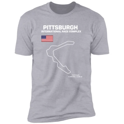 CUSTOMCAT Pittsburgh International Race Complex Track Outline T-shirt