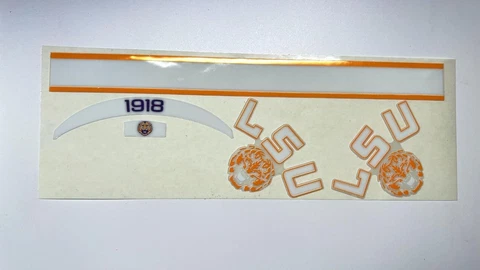 LSU Tigers White & Gold Mini Football Helmet Decal Set Cover