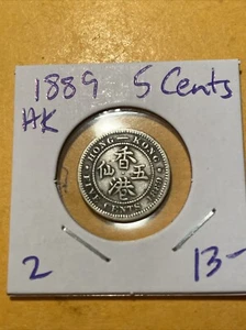1889 Hong Kong 5 Cents - Picture 1 of 2