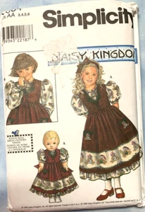 Simplicity Daisy Kingdom Girl's Sewing Pattern Dress &Doll Uncut Size 3-6  #0664 - Picture 1 of 2