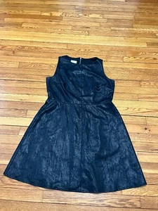 Donna Morgan Women’s Dress Size 16 Black Snakeskin Sleeveless Fit Flare - Picture 1 of 4