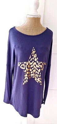 Camiseta Top Manga Larga Estampado Estrella Metálico Dorado Púrpura Caleidoscopio Damas 12 Foto 1 de 4