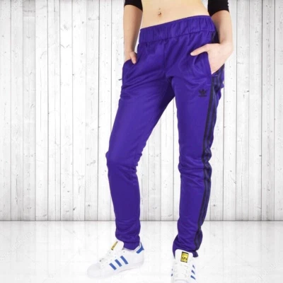 Adidas Donna Europa Pantaloni Tuta Firebird Retro Nero Viola XS 32 - Immagine 1 di 4