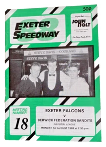 Programa Exeter Falcons v Berwick Federation Bandits Speedway 1/8/88 - Imagen 1 de 6