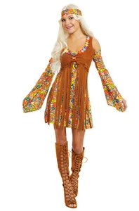 Brand New 1960s Hippie Adult Costume - Picture 1 of 2