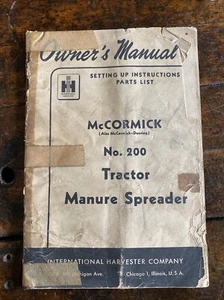 Operator's Manual for International Harvester McCormick 200 Trac Manure Spreader - Picture 1 of 1