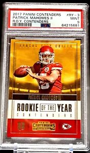 PATRICK MAHOMES 2017 ROOKIE OF THE YEAR Contenders #RY-3 (PSA 9) 🔥 🔥 💎 💎 💎 