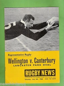 #SS. RUGBY UNION PROGRAM- 6TH JULY 1968, WELLINGTON VS CANTERBURY - Picture 1 of 1