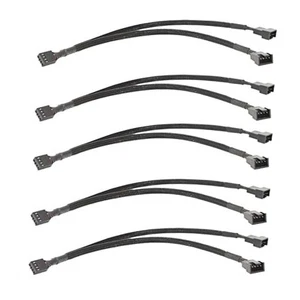 PC Fan Splitter Extension Cable - 1 to 2 PWM Fan Splitter Compatible 5 Pack - Afbeelding 1 van 8