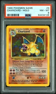Charizard Holo #4 PSA 8 - Pokemon 1999 Pokemon 1999 Pokemon Base Set Ilimitado - Imagen 1 de 2