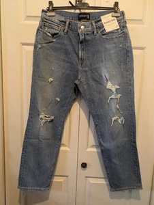 Abercrombie & Fitch Relaxed Taper Jeans 33W 30L Medium Wash Distressed New! - Bild 1 von 16