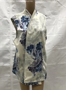 Chico's Women's Frosted Water Medley Sleeveless Open Front Suede Vest Size 3 - Picture 1 of 5