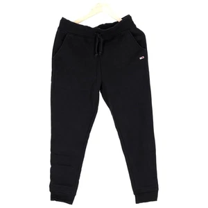 Tommy Hilfiger Womens Joggers Organic Cotton Polyester Black Drawstring Waist M - Picture 1 of 11