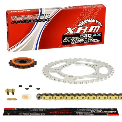 Suzuki GS 550 T, 1981 Silent Chain Kit XAM Extra Reinforced Gold, Rivet Lock - Image 1 of 4