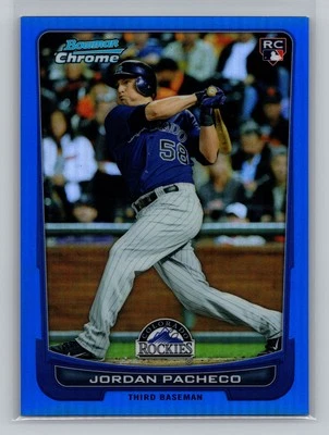 Bowman Chrome Jordan Pacheco Blue Refractor Rookie 2012/250 Rookie #168 4867 Foto 1 de 2