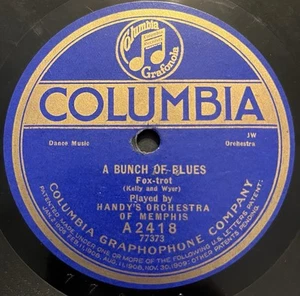 HANDY'S ORCHESTRA OF MEMPHIS - A Bunch Of Blues 78rpm Columbia A2418 JW/CX V - Picture 1 of 4