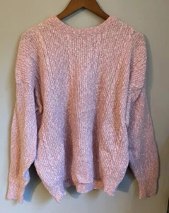 Robert Bruce Wool Blend Large Pink Knit Crewneck Sweater Pullover - Picture 1 of 3