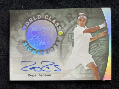 2015 Leaf Ultimate Tennis Roger Federer Auto Autograph 5/5 - Image 1 of 2