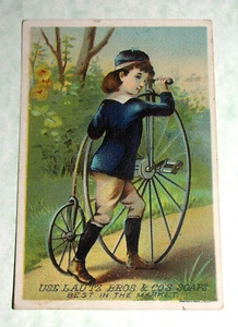 VTG ADVERTISE ALLEGAN MICHIGAN MI I F CLAPP GROCERIES LAUTZ BROS SOAP TRADE CARD - Imagen 1 de 2