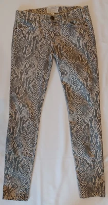 Pantalones de mezclilla para mujer Current Elliot ajustados al tobillo con estampado de serpiente elásticos talla 25 Foto 1 de 4