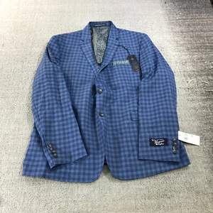 New Penguin Blazer Mens 46 R Sports Coat Light Blue Linen Two Button Slim 342112 - Picture 1 of 10