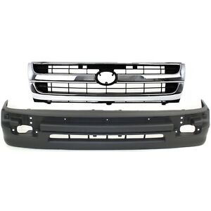 Grille For 98-2000 Toyota Tacoma Chrome Shell with Painted Black Insert RWD Kit