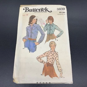 Butterick Vintage Sewing Pattern #3839 The Fashion One Misses Shirt in Size 12 - Picture 1 of 3