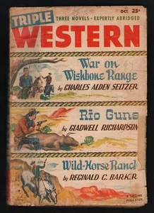 TRIPLE WESTERN Vol. 3 #3, October 1948, GD CONDITION, Seltzer, Richardson - Imagen 1 de 3