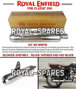 Royal Enfield SILENCER ASSEMBLY, SILVER TAPERED END CAP, SILVER For Classic 350 - Picture 1 of 20