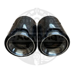 2X PUNTAS DE ESCAPE PLATEADAS FIBRA DE CARBONO M PERFORMANCE BMW M135I M140I M235I M240I UK - Imagen 1 de 11