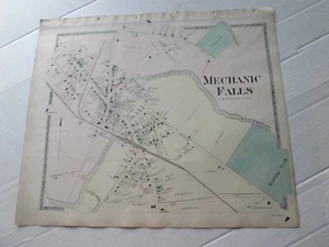 (1) 1873 MAPA DEL ATLAS DEL CONDADO DE ANDROSCOGGIN, ""CAÍDAS MECÁNICAS", SANFORD Y EVERTS - Imagen 1 de 2
