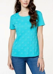 Karen Scott Baumwollmischung Petite Puffdruck Top, PXL - Bild 1 von 6