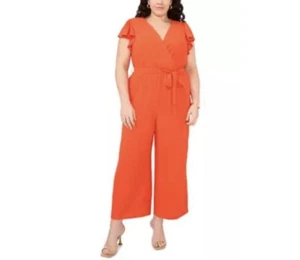 NEW Vince Camuto Plus Size V-Neck Flutter Sleeve Jumpsuit Style #: 92324996 - Picture 1 of 5