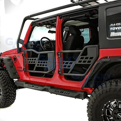 Body Armor Juego Completo de 4 Puertas Tubulares Sin Espejo Ajuste 07-17 Jeep Wrangler Foto 1 de 4