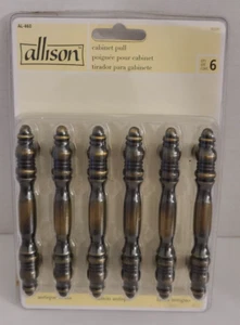 Allison antique brass 3" long cabinet pulls set of 6 SEALED NEW - Picture 1 of 6