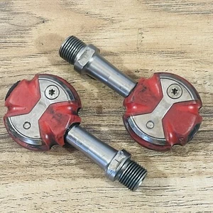 Speedplay Zero Red Stainless Spindle Clipless Pedals No Cleats - Picture 1 of 5